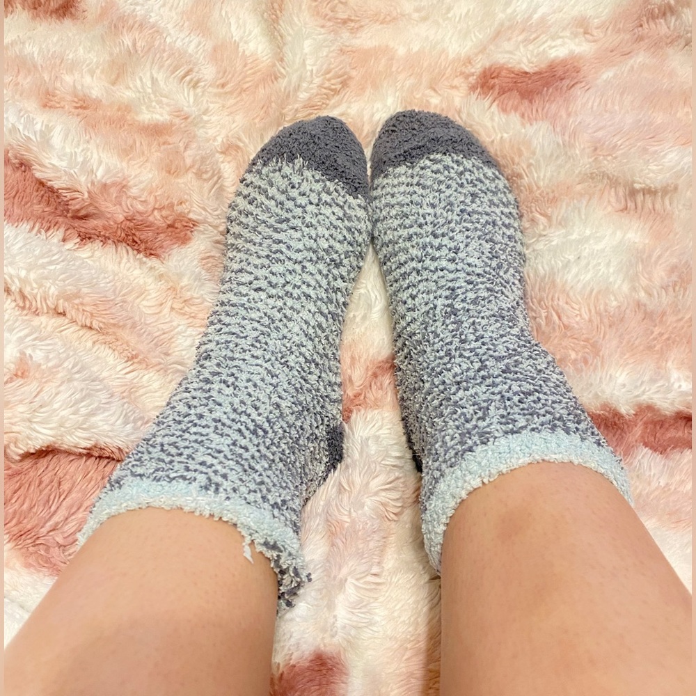 Fuzzy Blue Socks 💙